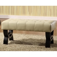 Central Park 36'' Tufted Leather Ottoman