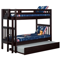 Cascade Twin over Twin Bunk Bed - Trundle Bed, Espresso