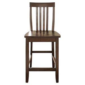 School House Bar Stool with 24 Inch Seat Height - Vintage Mahogany (Set of 2) 