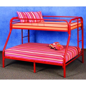 Keagan Twin Over Full Metal Bunk Bed - Gloss Red 