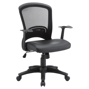 Pulse Leatherette Office Chair - Adjustable Height, Swivel, Black 