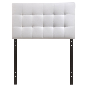 Lily Twin Leatherette Headboard - Tufted, White 