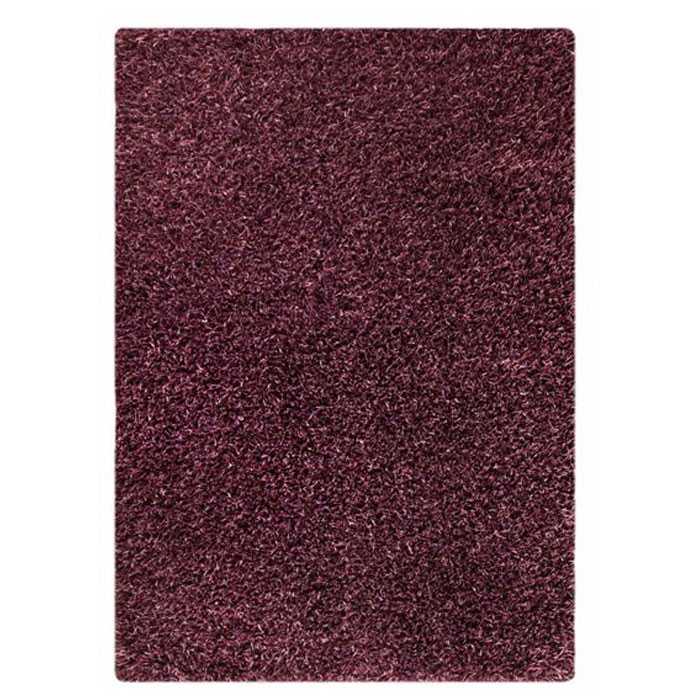 Evonne Hand Woven Polyester Shaggy Rug in Purple 