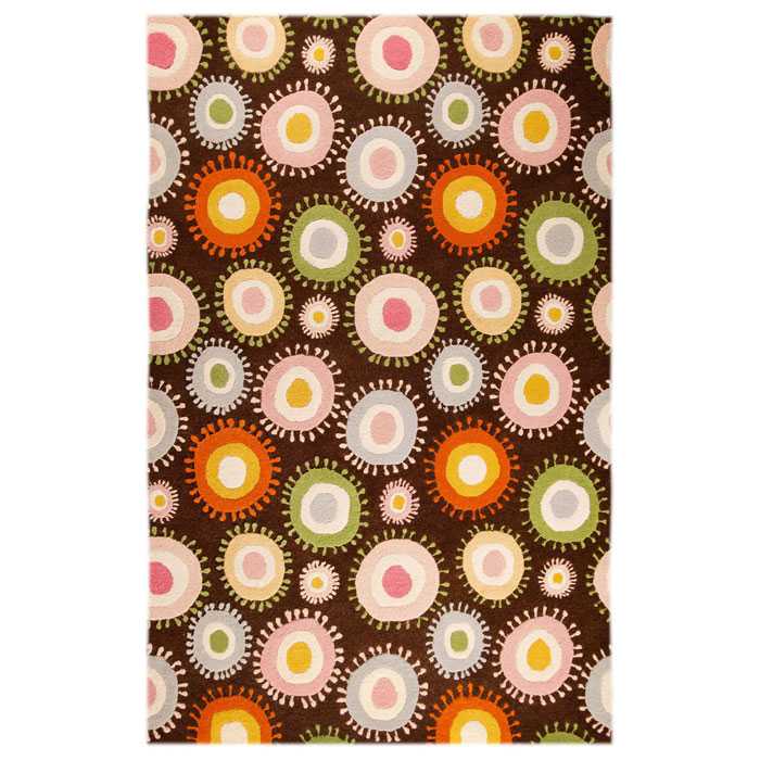 Lexy Hand Tufted Wool Rug in Chocolate and Multicolor 
