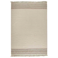 Naida Hand Woven Kelim Wool Rug in Off-White