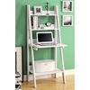 Edith Ladder Style Bookcase - Drop-Down Desk, White - MNRH-I-7040