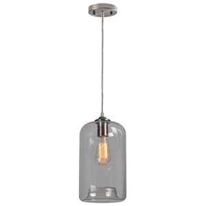 Falon Pendant Lamp - Seeded Glass, Retro Bulb 
