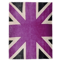 Union Jack - Purple, Beige & Dark Grey Rug