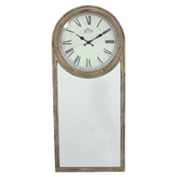Wood Wall Clock with Mirror (Set of 2)