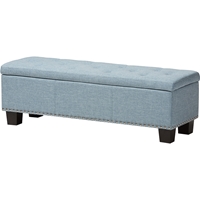 Hannah Upholstered Storage Ottoman Bench - Button Tufted