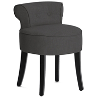 Millani Scroll Back Chair - Black Legs, Dark Gray Linen