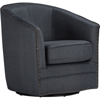Porter Upholstered Swivel Tub Chair - Gray