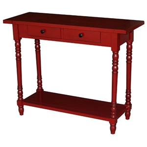 Simple Simplicity Wood Sofa Table - Turned Legs, Cottage Red 