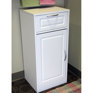 Bathroom Storage Cabinet - White, 1 Door, 1 Drawer 