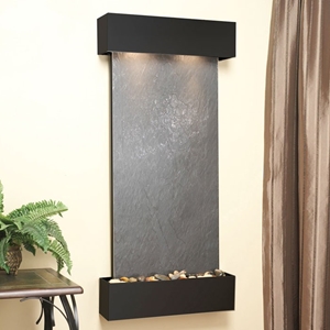 Cascade Springs Wall Fountain in Black Featherstone - Square Trim 
