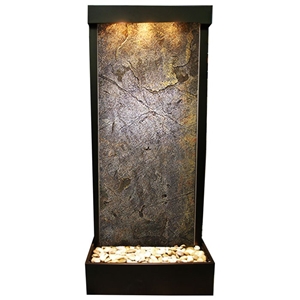 Harmony River Blackened Copper Frame Floor Fountain in Green Featherstone 