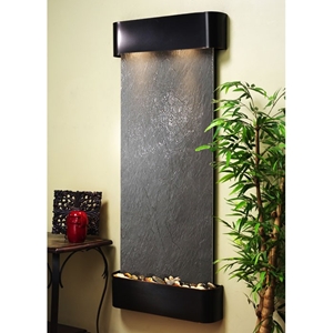 Inspiration Falls Black Featherstone Wall Fountain - Blackened Copper Frame 