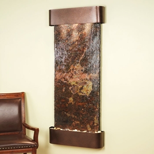 Inspiration Falls Rajah Slate Wall Fountain with Copper Vein Frame 