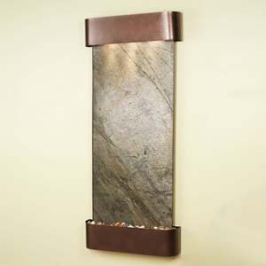 Inspiration Falls Green Featherstone Wall Fountain - Copper Vein Frame 