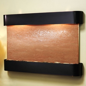 Sunrise Springs Wall Fountain with Blackened Copper Frame - Terra Red Featherstone 