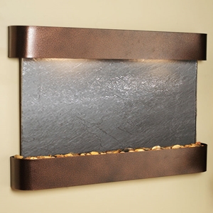 Sunrise Springs Black Featherstone Wall Fountain - Copper Vein Frame 