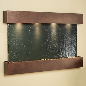 Sunrise Springs Black Slate Wall Fountain with Square Edge Copper Vein Frame 