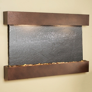 Sunrise Springs Black Featherstone Wall Fountain - Square Edge Copper Vein Frame 