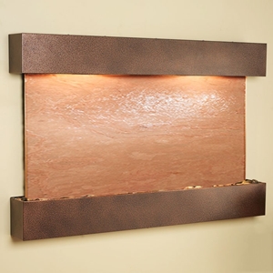 Sunrise Springs Wall Fountain with Square Edge Copper Vein Frame - Terra Red Featherstone 