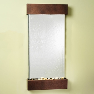 Whispering Creek Wall Fountain in Silver Mirror with Copper Vein Frame 