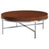 Galleria Round Cocktail Table - Stainless Steel, Latte on Birch - ACD-20601-01R-LT