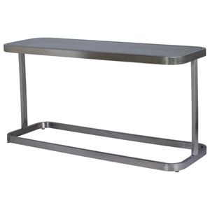 James Console Table - Smoked Grey Glass, Brushed Stainless Steel 