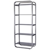 James 5-Shelf Bookcase - Smoked Grey Glass, Stainless Steel - ACD-21104-10