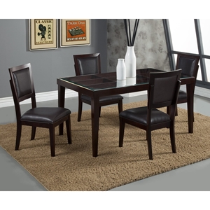 Midtown 5-Piece Dining Set with Black Upholstered Chairs 