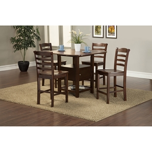 Bethany 5-Piece Counter Set - Brown Cherry 