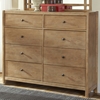 Natural Elements 8-Drawer Dresser in Soft Driftwood with Off-White Glaze - AW-1000-280