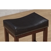 Jackson Saddle Seat Counter Stool - Medium Walnut, Dark Brown Bonded Leather - AW-B2-203-26L