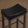 Walker Creek Saddle Seat Counter Stool - Gray Driftwood, Black Bonded Leather - AW-B2-207-26L
