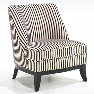 Jester Armless Club Chair - Black and Brown Tuxedo Stripe 