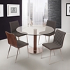 Cafe Dining Table - Clear Glass, Brushed Stainless Steel - AL-LCCADIB201TO