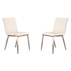 Cafe Dining Chair - White, Walnut Back, Brushed Stainless Steel (Set of 2) - AL-LCCACHWHB201