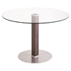 Cafe Dining Table - Clear Glass, Brushed Stainless Steel - AL-LCCADIB201TO