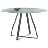 Cameo Modern Dining Table - Painted Glass Top, Stainless Steel - AL-LCCADIWHGLTO