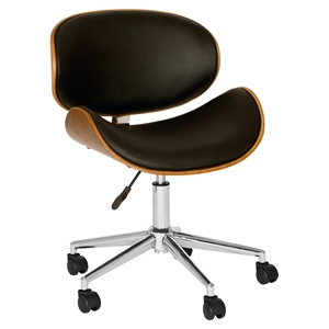 Daphne Modern Chair - Black Seat, Chrome Base 