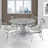 Drake Modern Dining Chair - White, Stainless Steel (Set of 2) - AL-LCDRCHWHB201
