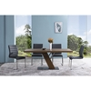 Fusion Contemporary Dining Table - Walnut Wood Top, Stainless Steel Base - AL-LCFUDIWATO