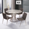 Ibiza Dining Table - Clear Glass Top, Brushed Stainless Steel - AL-LCIBDIB201