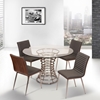 Ibiza Dining Table - Clear Glass Top, Brushed Stainless Steel - AL-LCIBDIB201