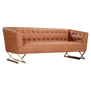Jasper Modern Sofa - Gold Matte, Chestnut 