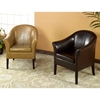 Clementine Leather Club Chair in Brown - AL-LCMC001CLBC
