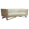 Regis Sofa - Tufted, Cream Fabric, Pine Frame, Gunmetal Legs - AL-LCRE3CR
